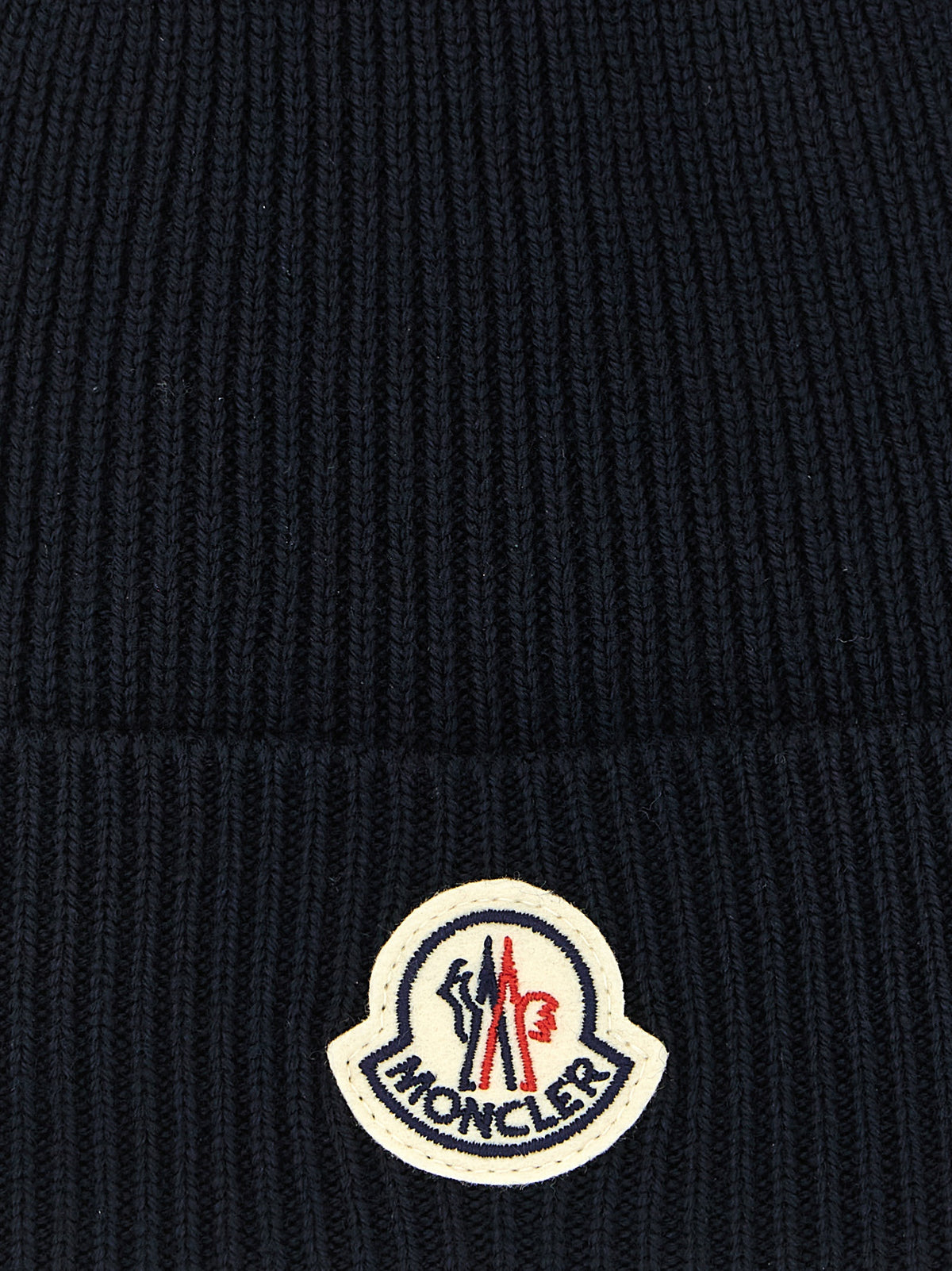 Moncler Blue Virgin Wool Beanie blau