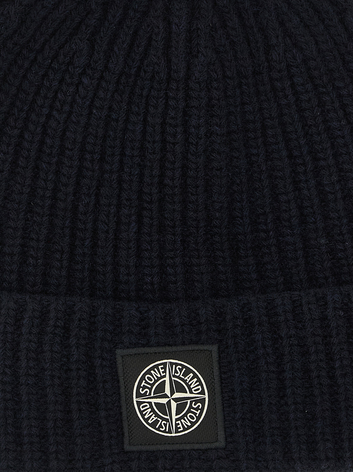 Stone Island Blue Virgin Wool Beanie blau