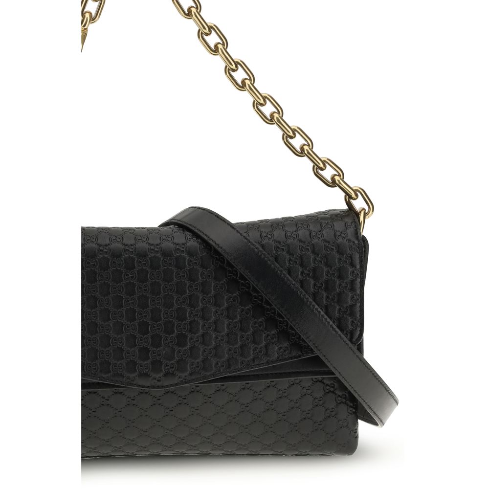 Gucci Black Medium Chain Shoulder Bag schwarz