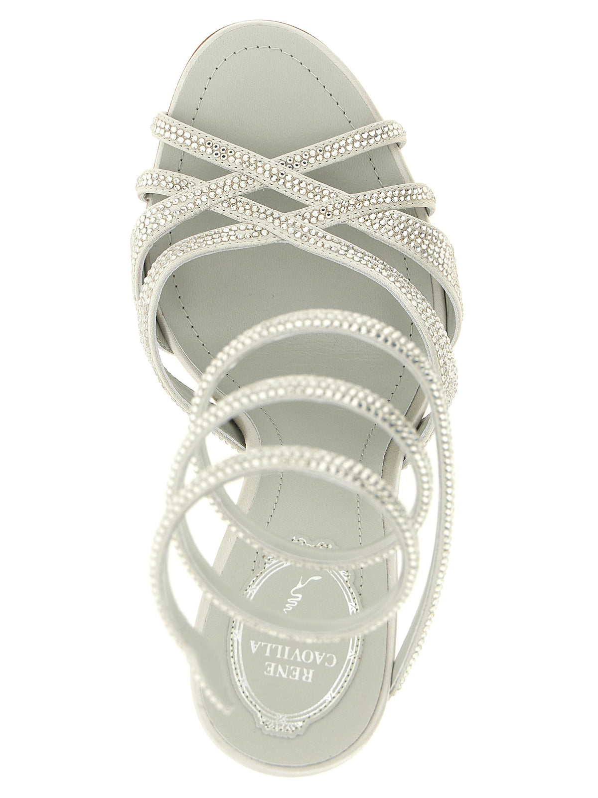 RENE CAOVILLA Silver 'Dania' Micro Sandals