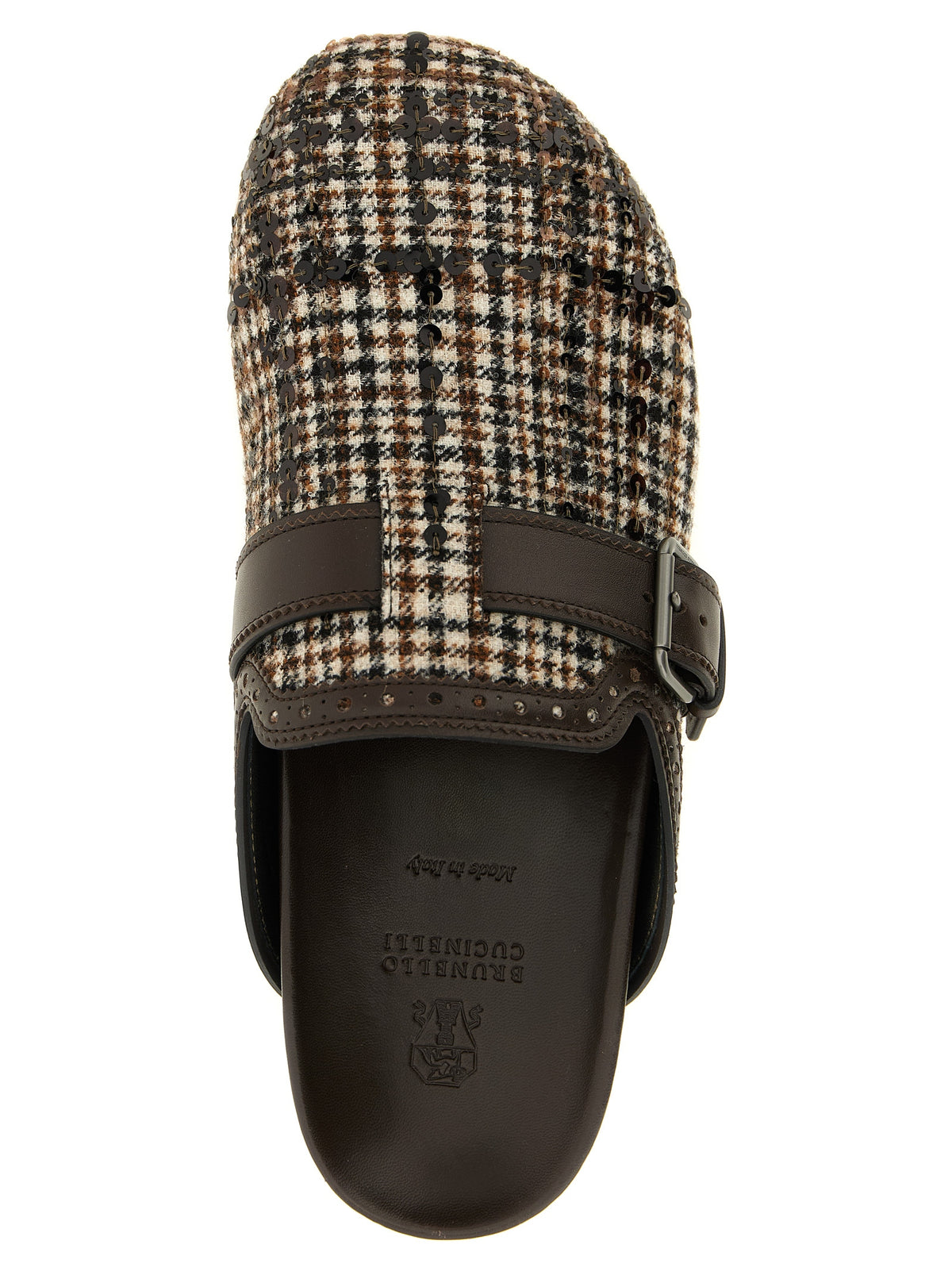 Brunello Cucinelli Brown Alpaca Leather Clogs braun