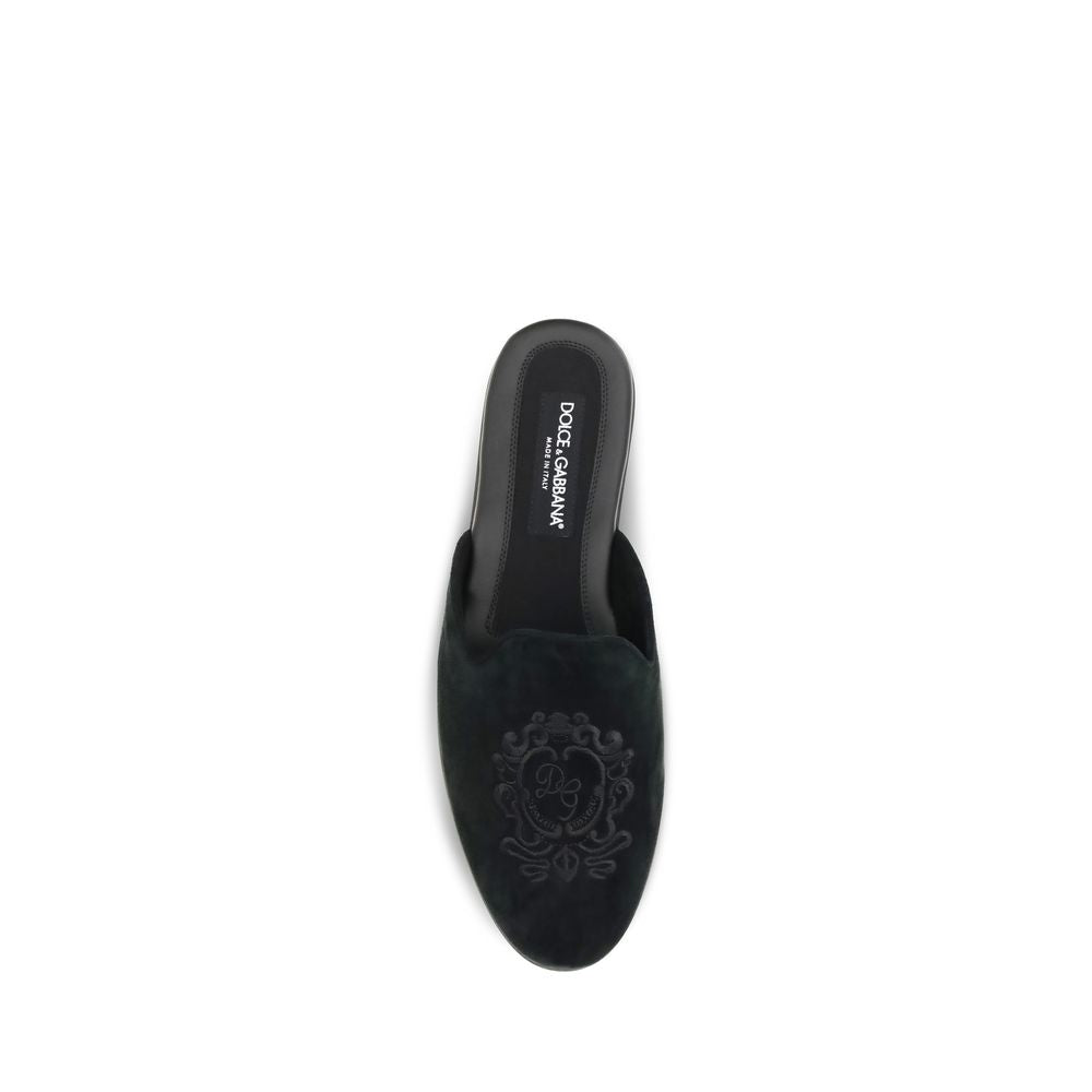 Dolce & Gabbana Black 'Slip-On' Mules schwarz