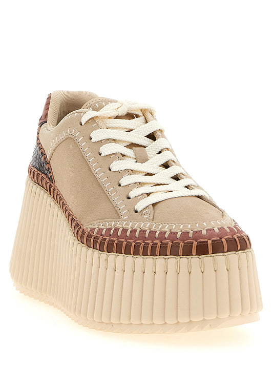 Chloé Beige 'Platform' Sneakers