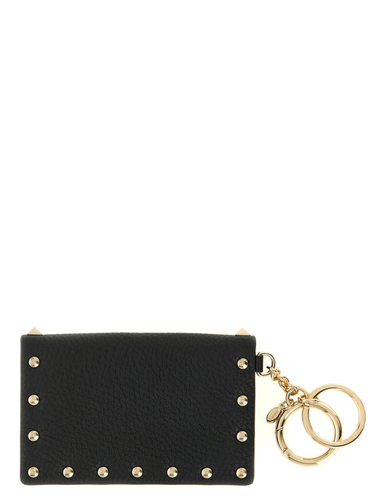 Valentino Garavani Black 'Rockstud' Card Holder schwarz