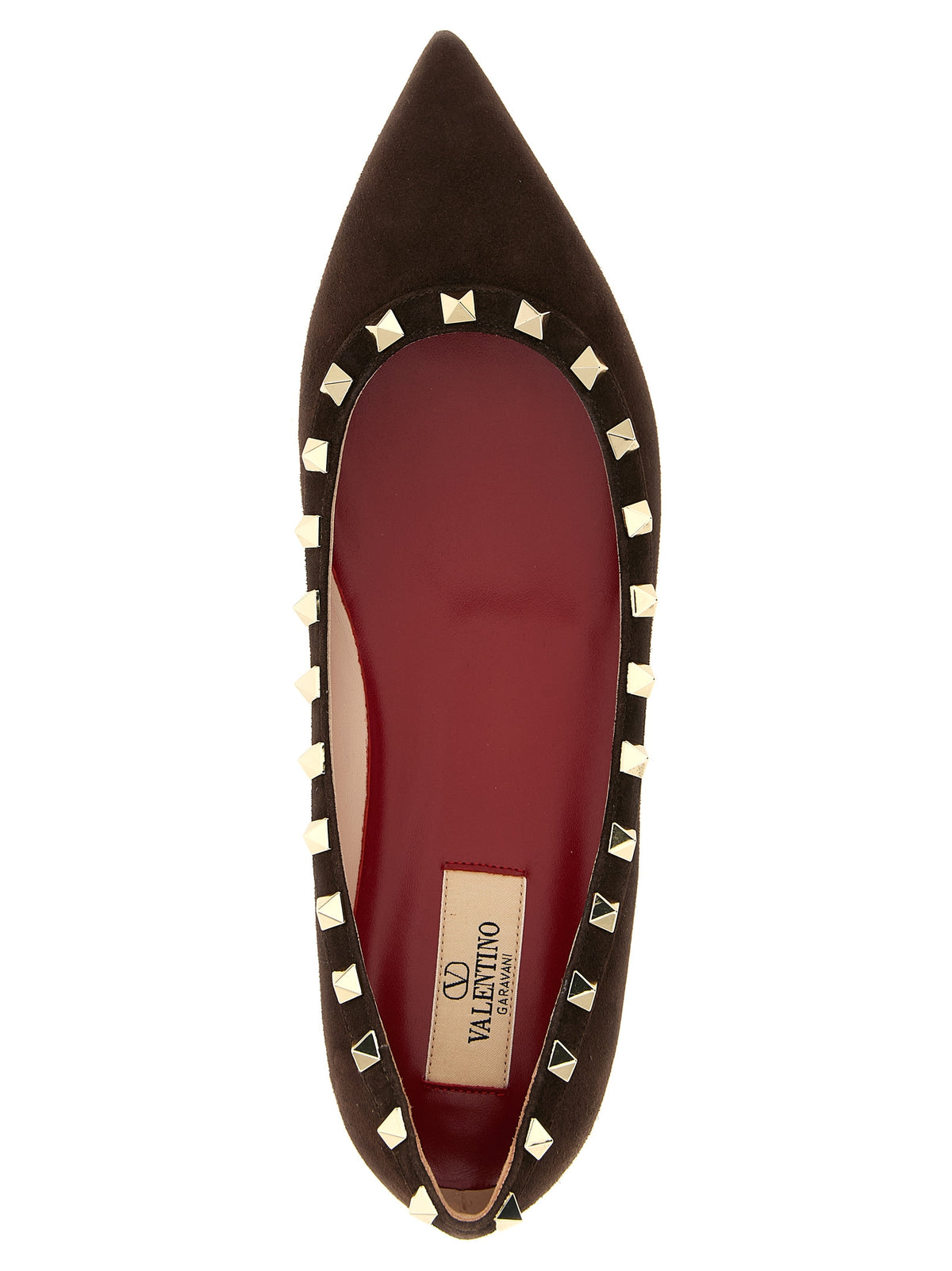Valentino Garavani Brown 'Rockstud' Flats braun