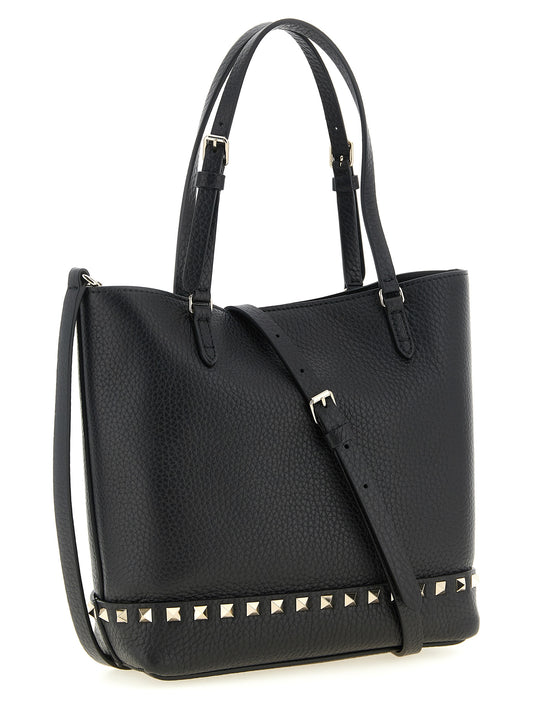 Valentino Garavani Black 'Rockstud' Small Shoulder Bag schwarz