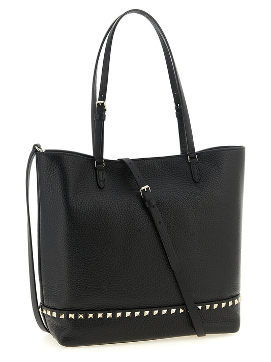 Valentino Garavani Black 'Rockstud' Medium Shoulder Bag schwarz