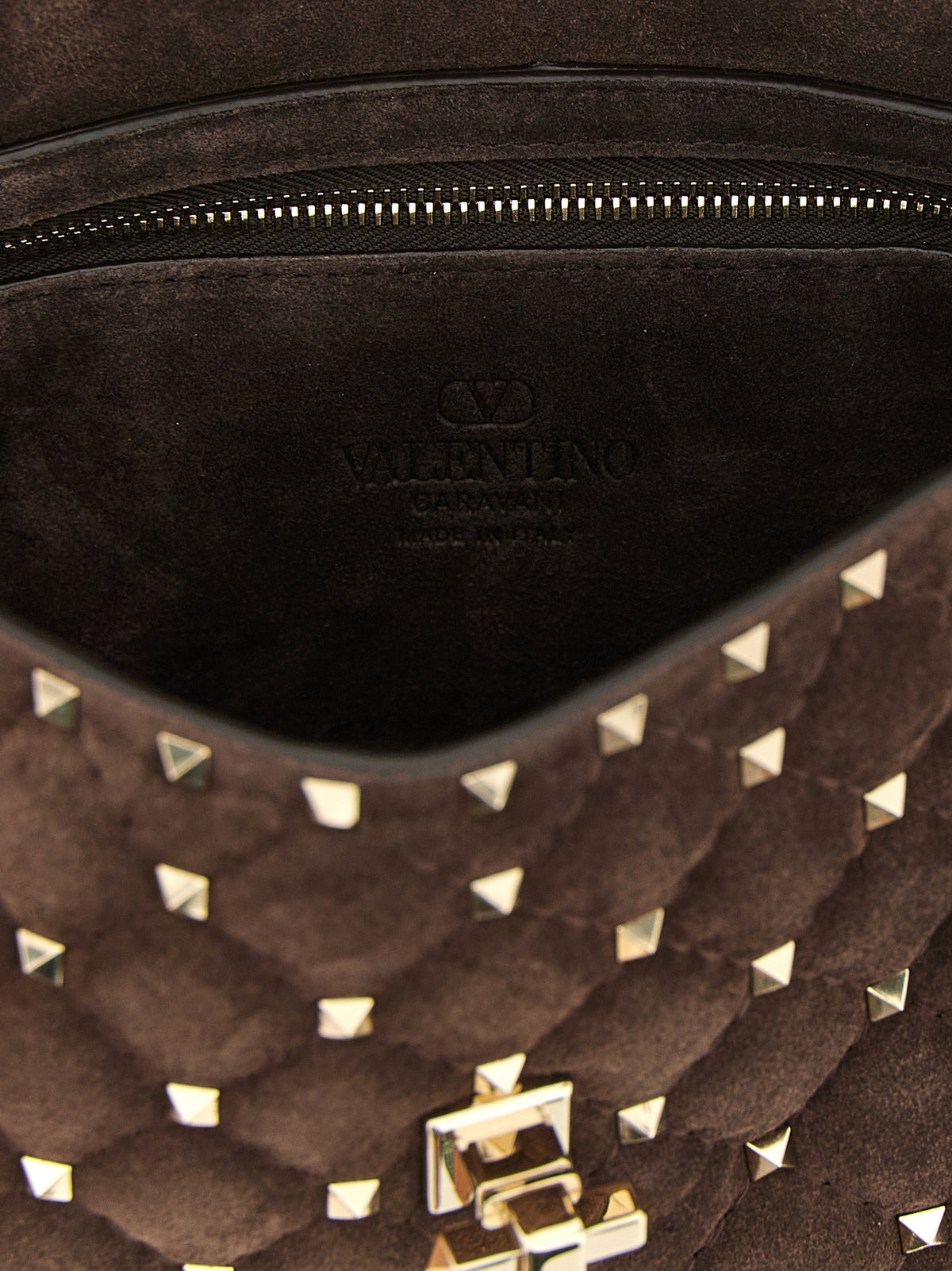 Valentino Garavani Brown 'Rockstud' Shoulder Bag braun