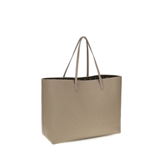 Fendi Beige Medium Roll Roman Leather Shopping Bag Shoulder