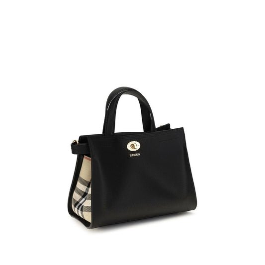 Burberry Black Mini Cotswolds Check Top Handle Bag Handbag schwarz