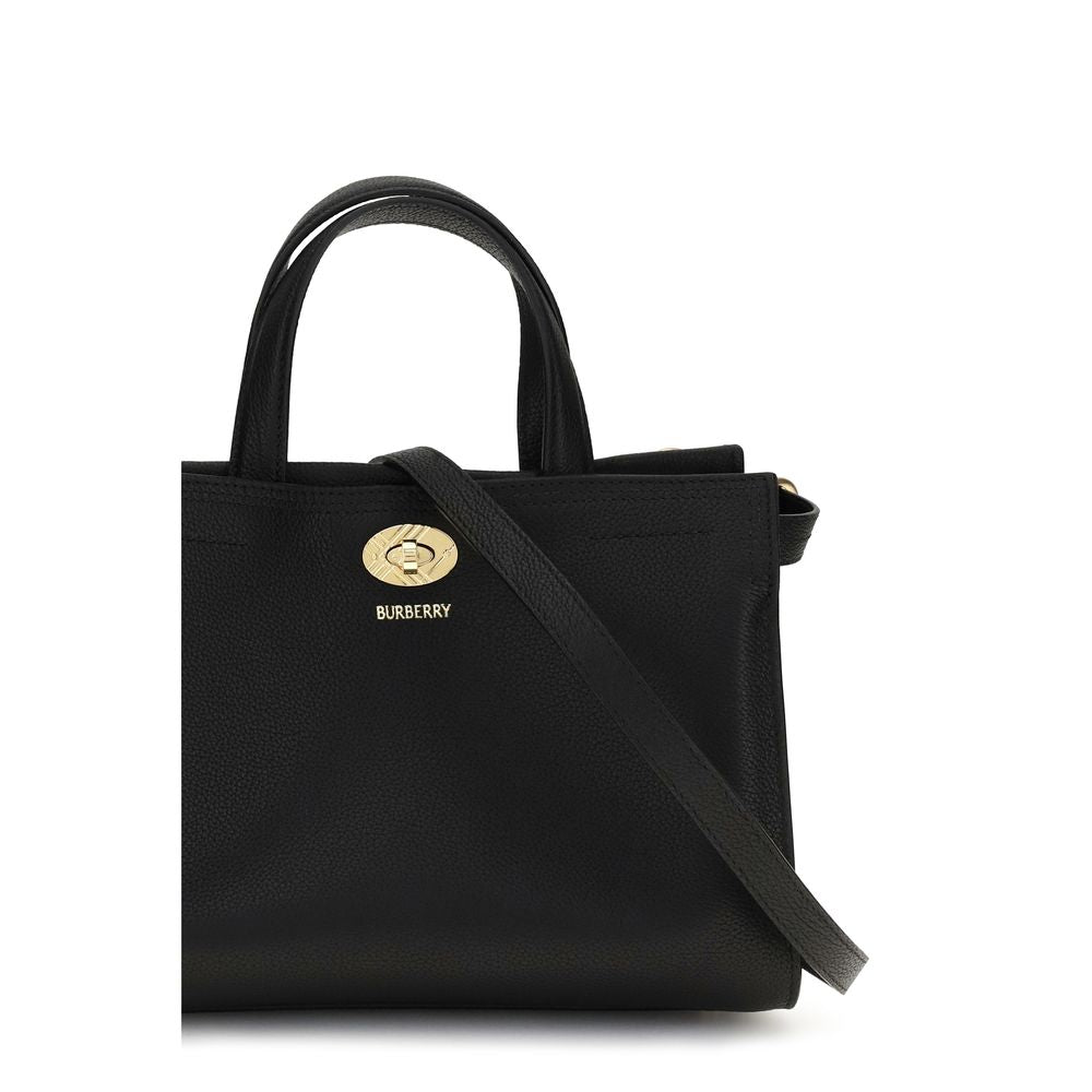 Burberry Black Mini Cotswolds Check Top Handle Bag Handbag schwarz