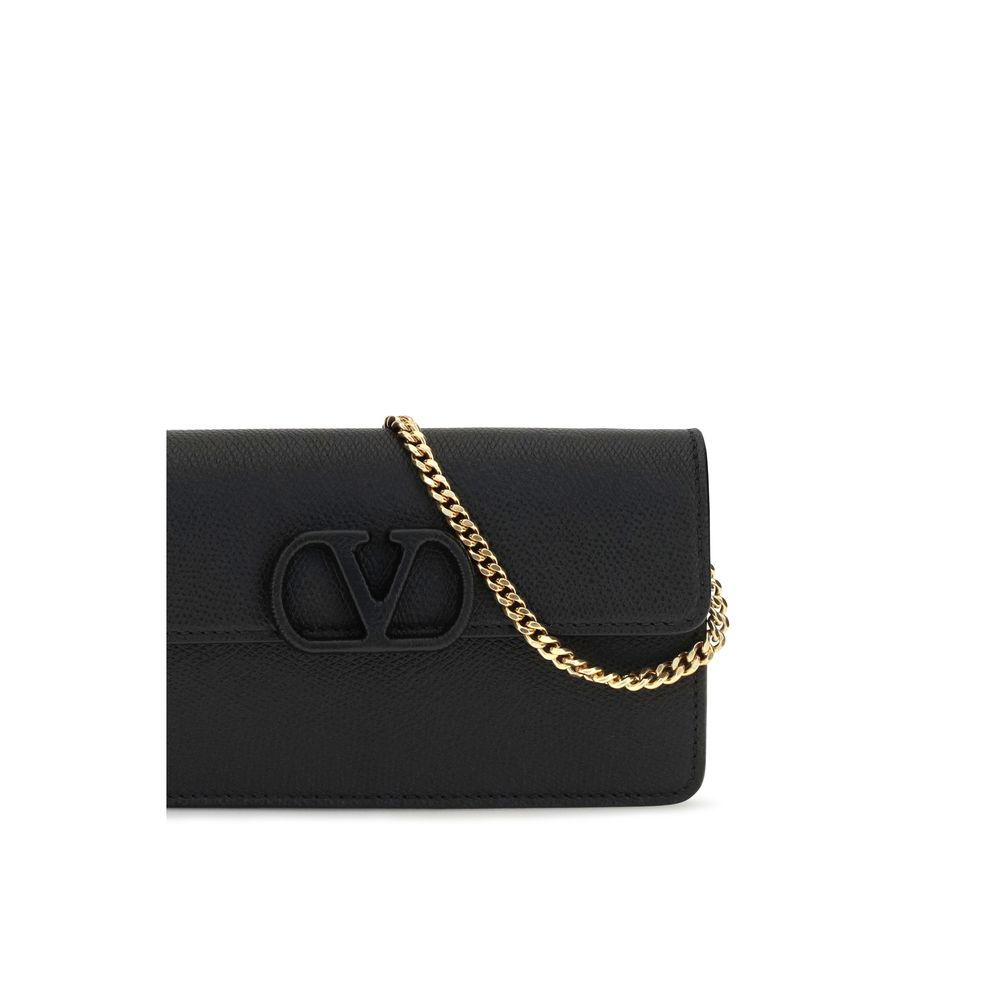 Valentino Garavani Black Leather Wallet schwarz