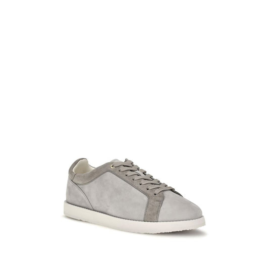 Brunello Cucinelli Gray Suede Leather Low Top Sneakers grau