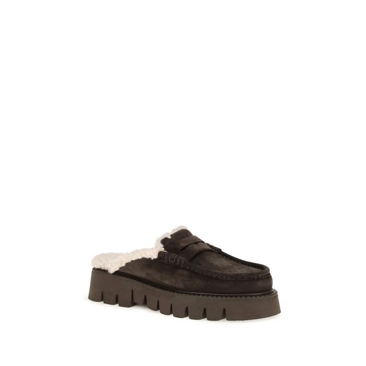 Pedro García Brown Savy Shearling Mules braun