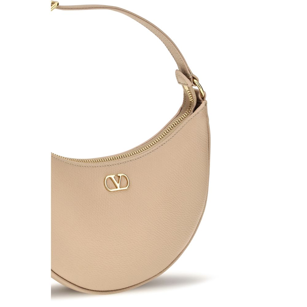 Valentino Garavani Beige Mini Hobo VLogo Signature Shoulder Bag