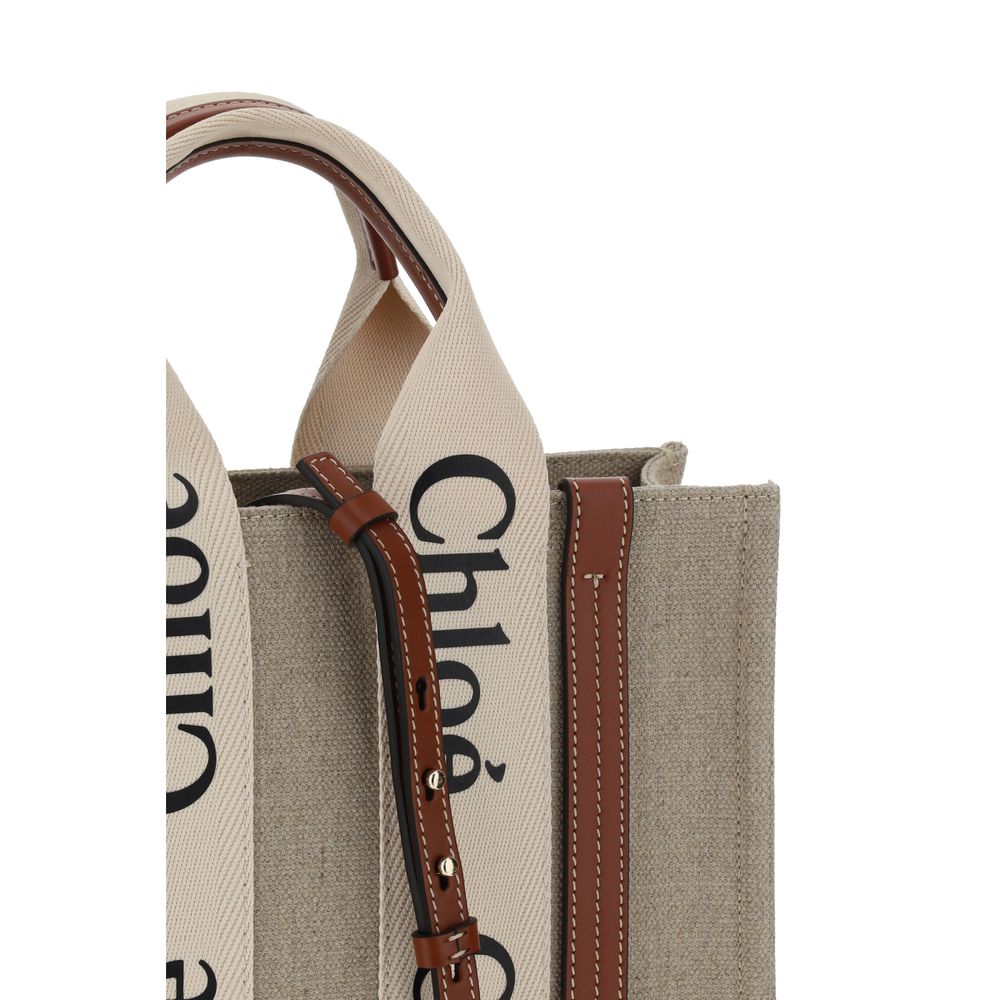 Chloé Brown Woody Canvas Tote Bag braun