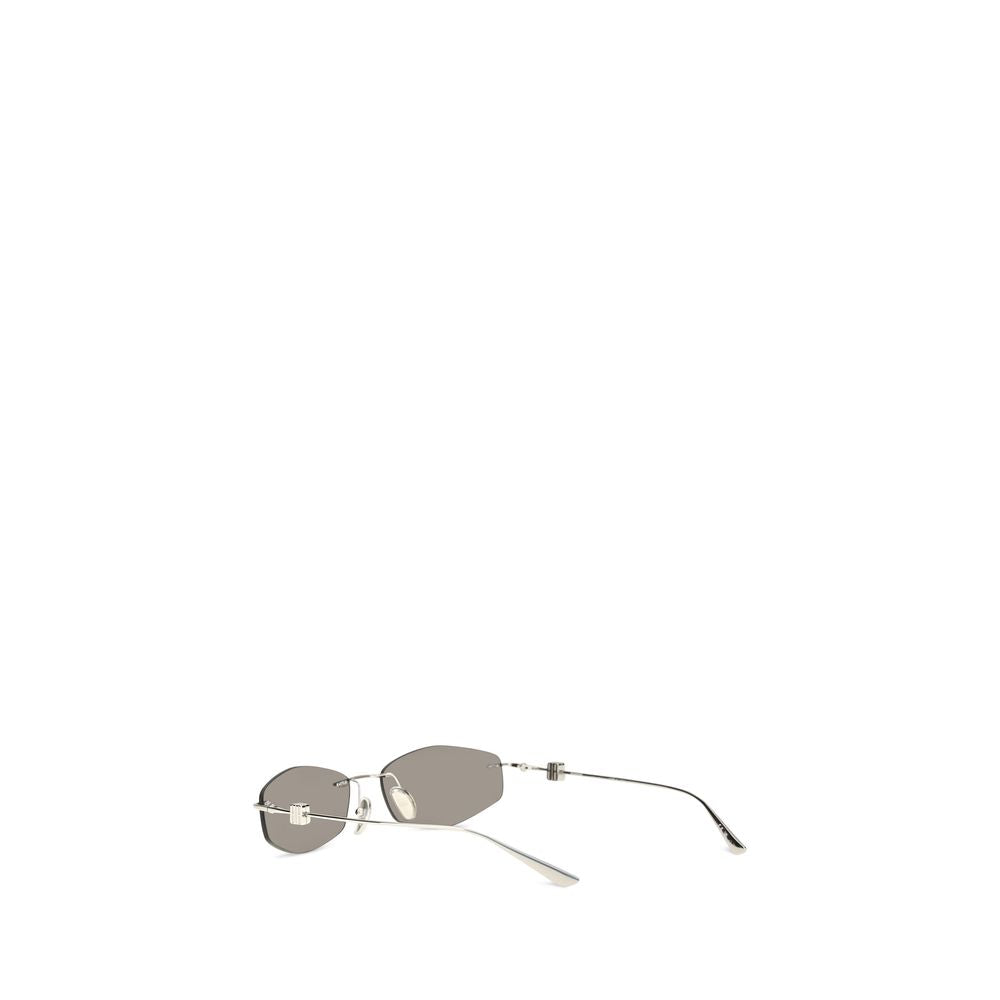 Balenciaga Silver Geometric Oval Sunglasses