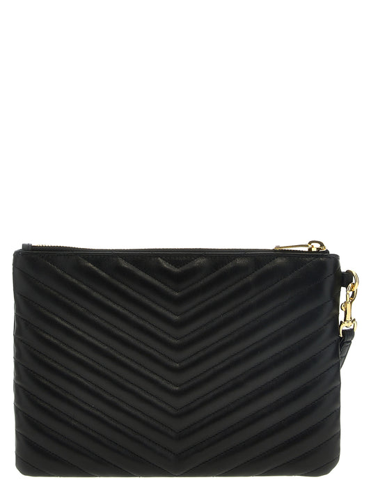 Saint Laurent Black 'Cassandre' Clutch schwarz