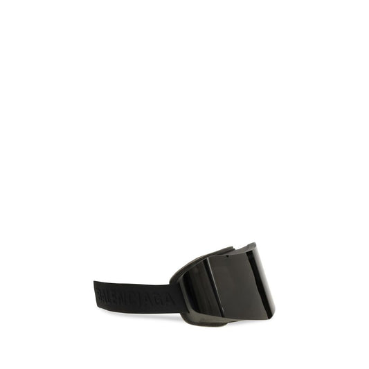 Balenciaga Black Mirrored Ski Mask Sunglasses schwarz