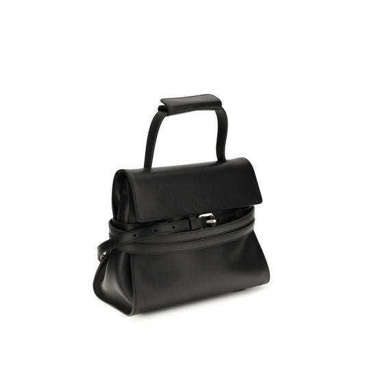 Moschino Black Buckle Shoulder Bag schwarz