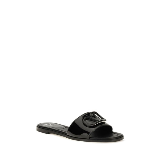 Valentino Garavani Black 'Slip-On' Mini Sandals schwarz