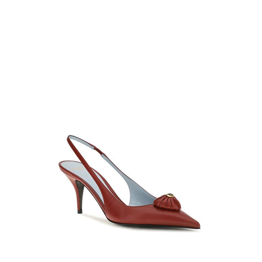 Valentino Garavani Red Coeur Royal Slingback Leather Pumps rot