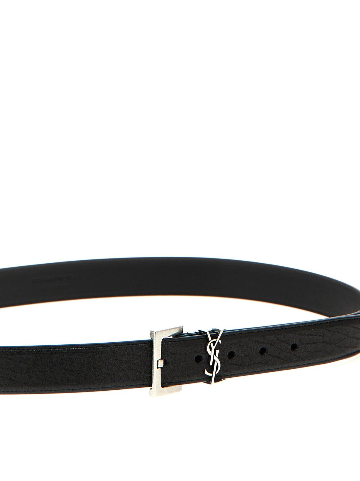 Saint Laurent Black 'Cassandre' Belt schwarz