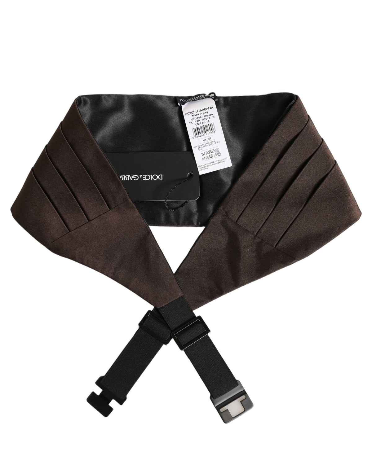 Dolce & Gabbana Dark Brown 100% Silk Belt Waist Cummerbund braun