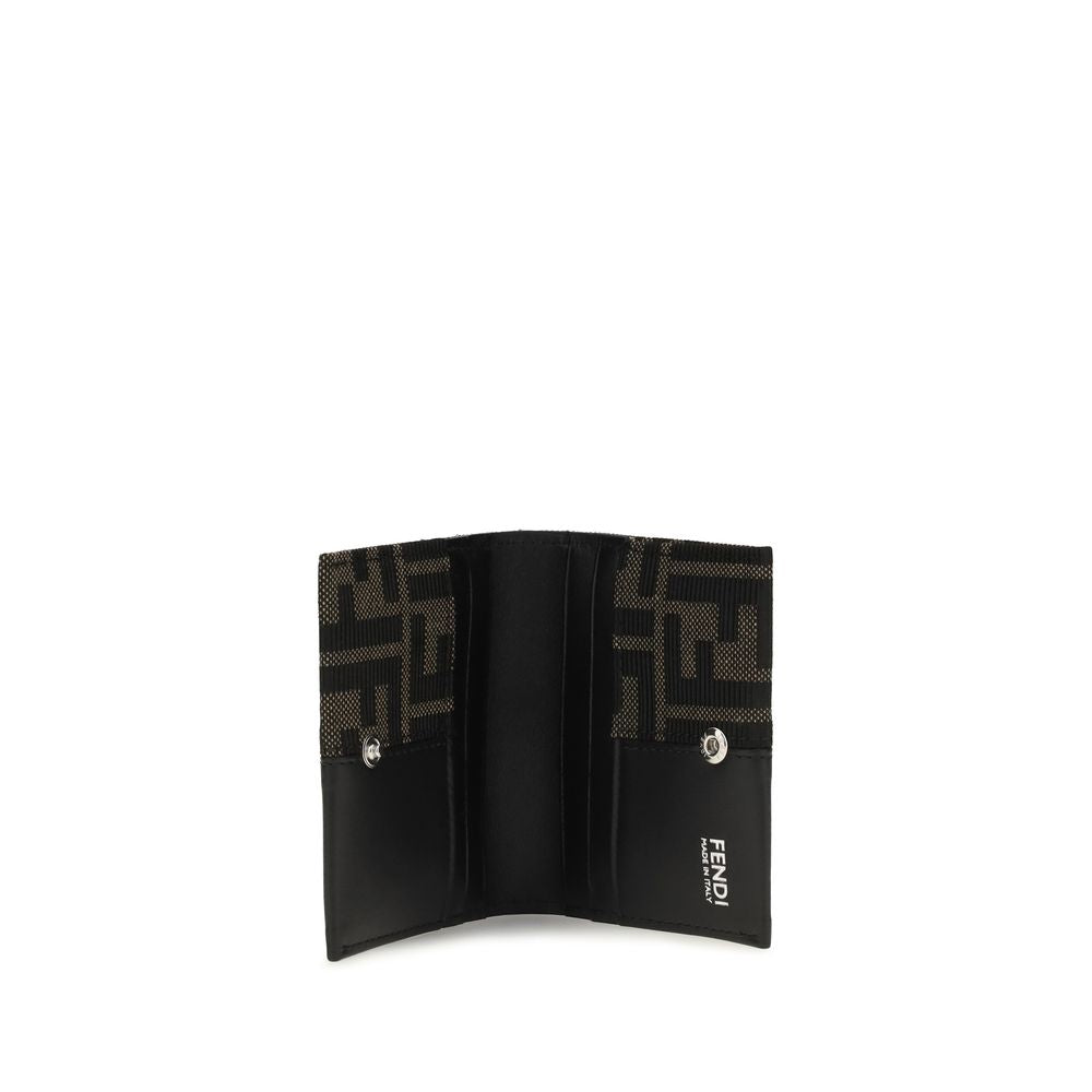 Fendi Brown Ff Jacquard Card Holder Wallet braun