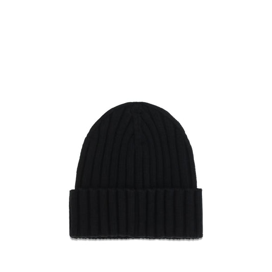 Moncler Black Wool Beanie With Logo schwarz