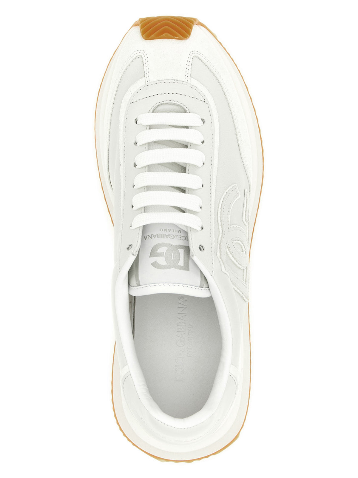 Dolce & Gabbana White 'Low Top' Micro Sneakers weiss
