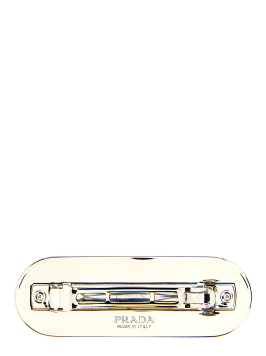 Prada Black Stainless Steel Hair Clip schwarz