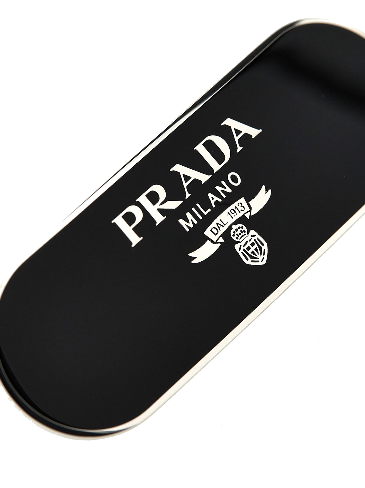 Prada Black Stainless Steel Hair Clip schwarz