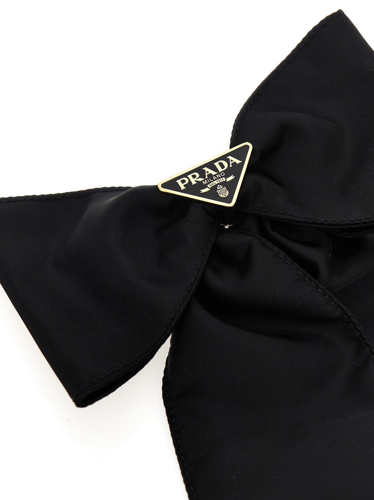 Prada Black Brass Hair Clip schwarz