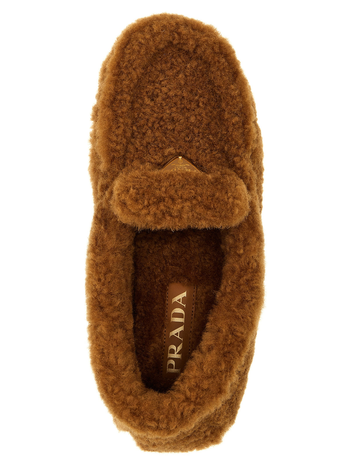 Prada Brown Lamb Leather Slip-On Loafers braun