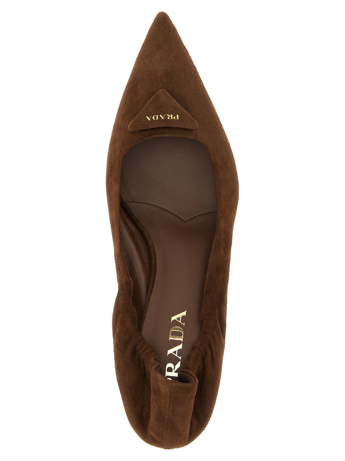 Prada Brown Lamb Leather Mid Heel Pumps braun