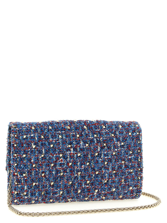 Valentino Garavani Blue 'Rockstud Spike' Shoulder Bag blau