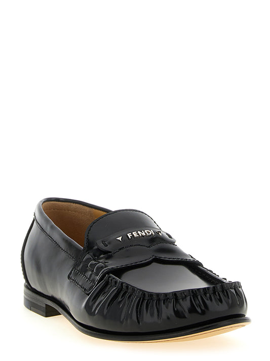 Fendi Black Scrunch' Loafers schwarz