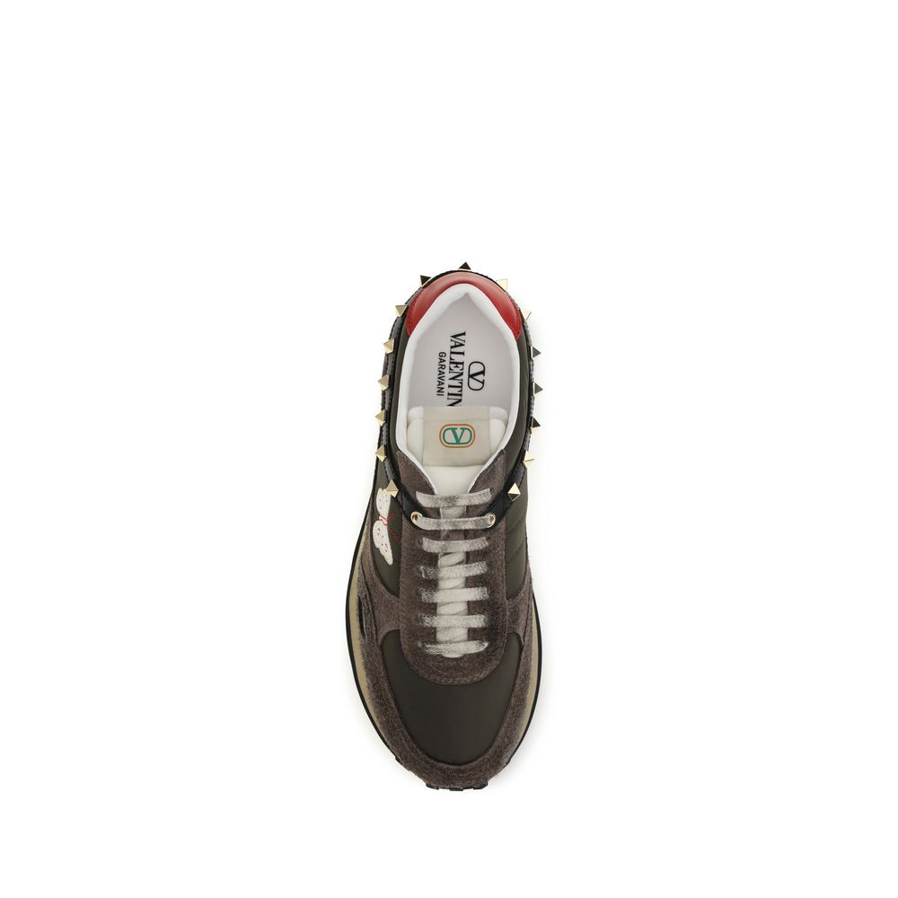 Valentino Garavani Brown Nylon Low Top Sneakers braun
