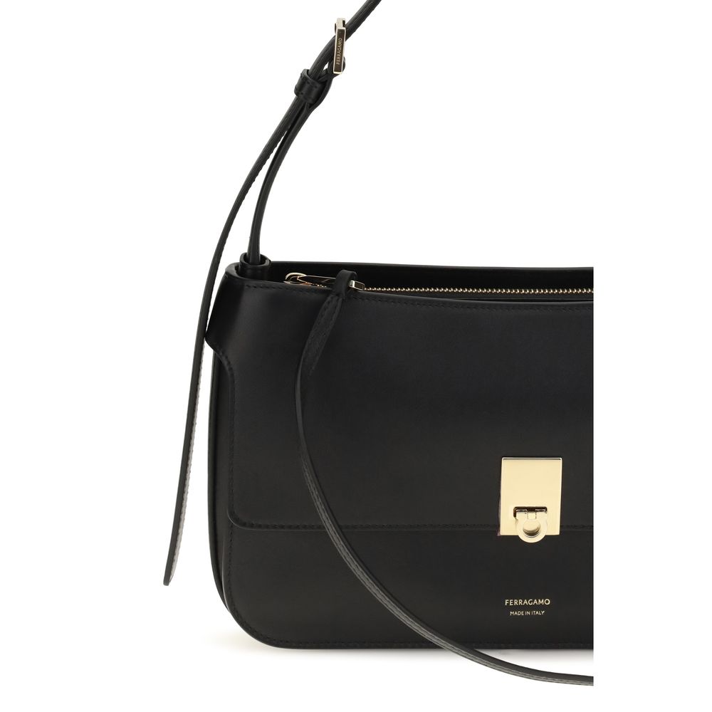 Ferragamo Black Mini Cara Shoulder Bag schwarz
