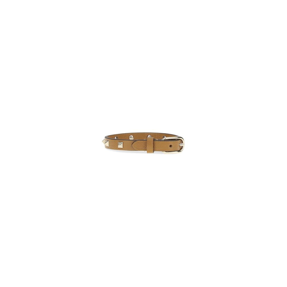 Valentino Garavani Brown Calf Leather Bos Taurus Bracelet braun
