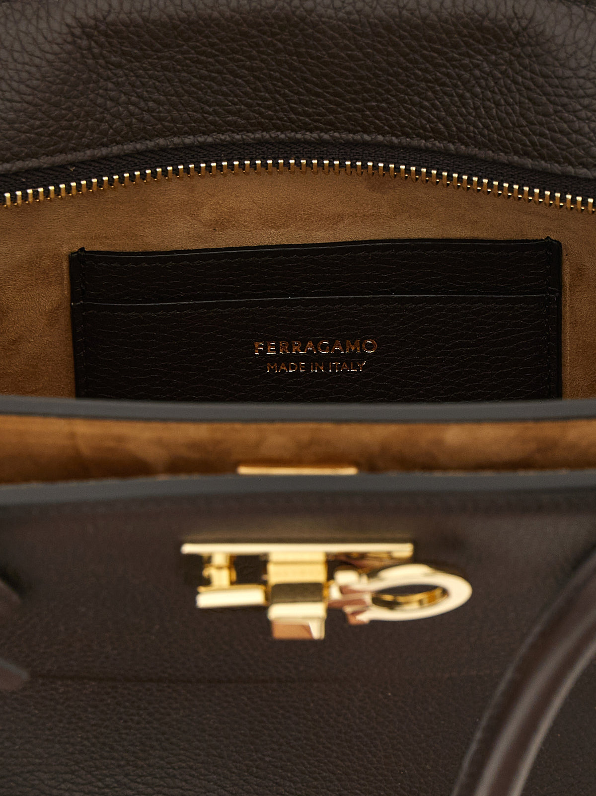 Ferragamo Brown 'Gancini' Shoulder Bag braun
