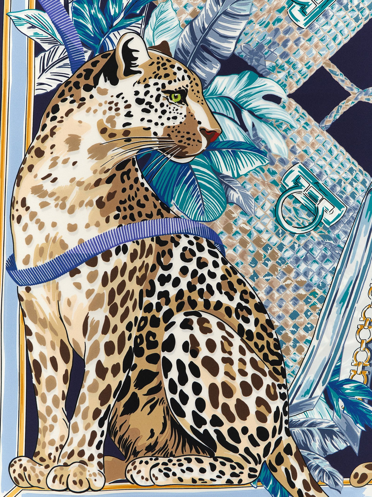 Ferragamo Blue 'Felindra' Foulard blau