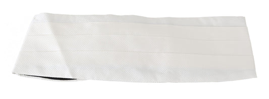 Dolce & Gabbana White Men Waist Belt 100% Silk Cummerbund Curated Luxury Accessories by Orvyn