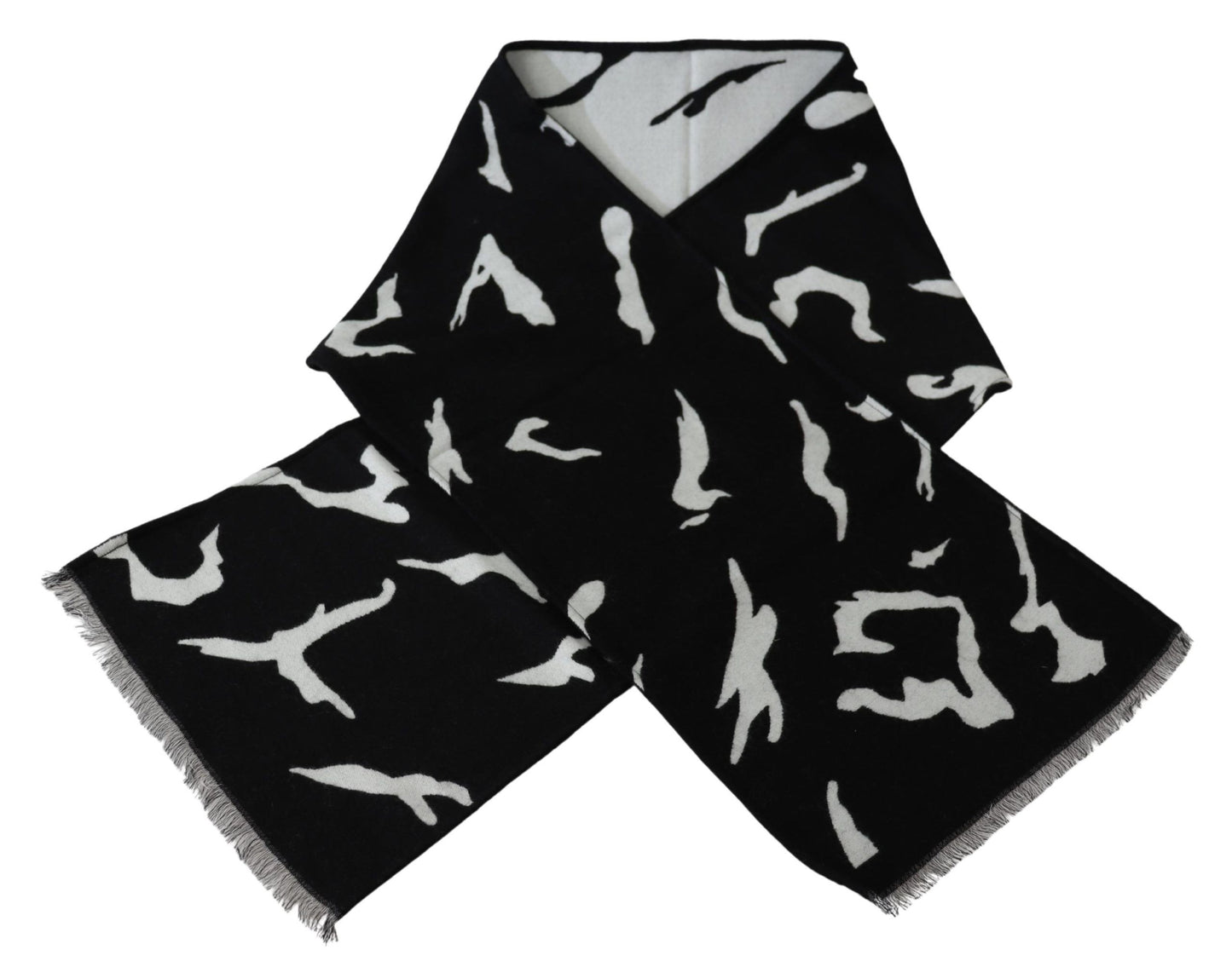 Givenchy Black White Wool Unisex Winter Warm Scarf Wrap Shawl Curated Luxury Accessories by Orvyn
