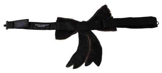 Dolce & Gabbana Gold Tone Silk Rhinestone Embellished Women Bowtie Curated Luxury Accessories by Orvyn