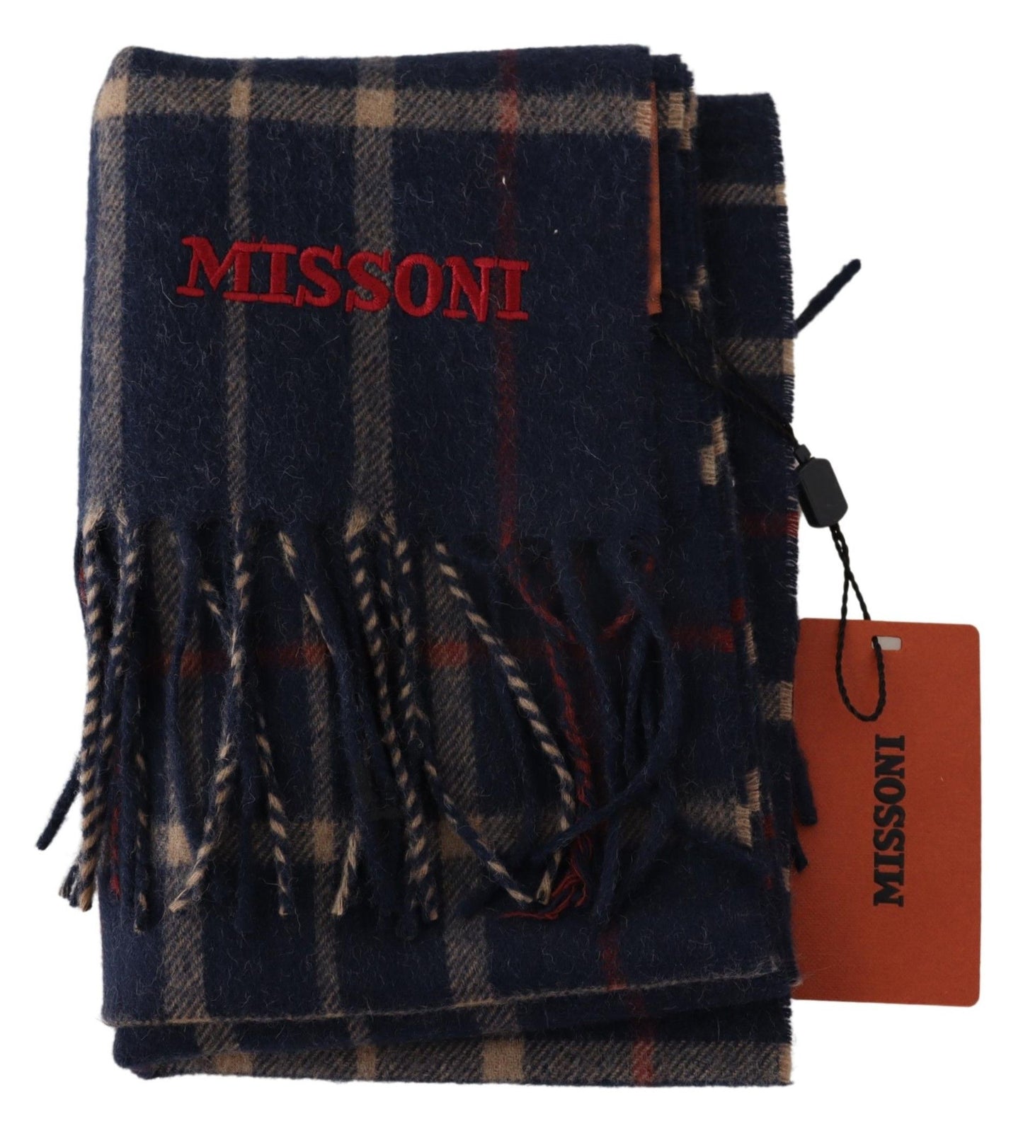 Missoni Black Checkered Unisex Neck Wrap Fringes Scarf Curated Luxury Accessories by Orvyn