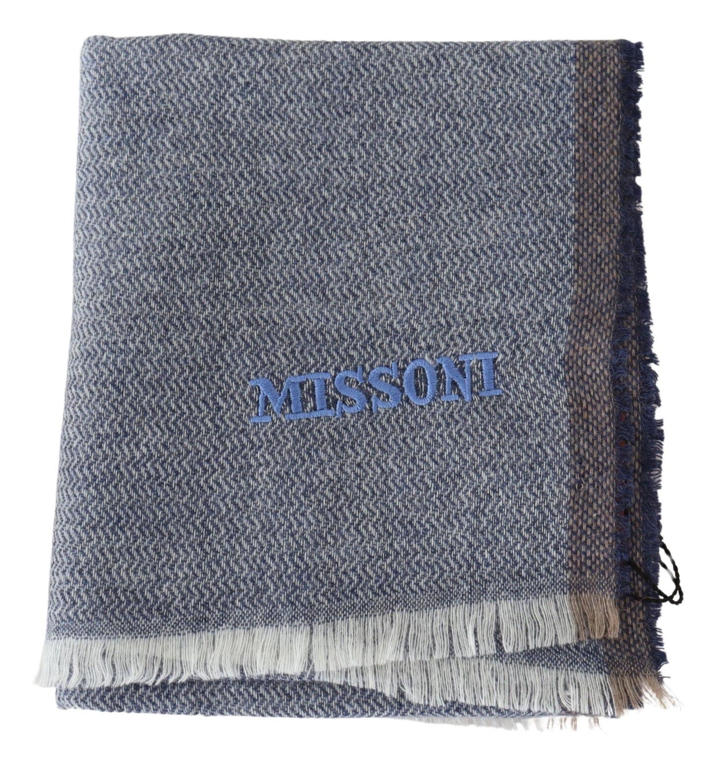 Missoni Gray Striped Wool Unisex Neck Wrap Fringes Scarf Curated Luxury Accessories by Orvyn