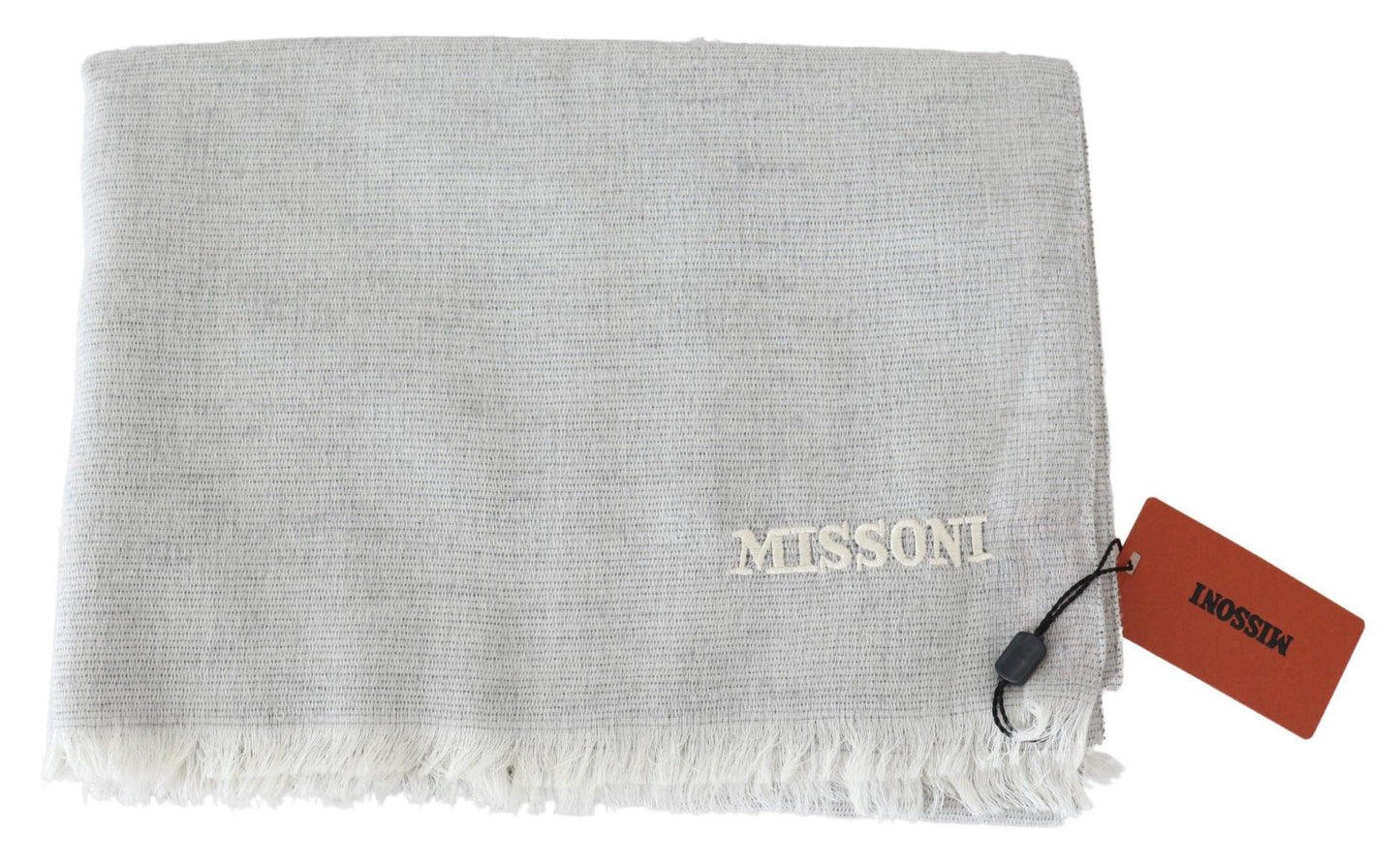 Missoni Gray Wool Knit Unisex Neck Wrap Scarf Curated Luxury Accessories by Orvyn