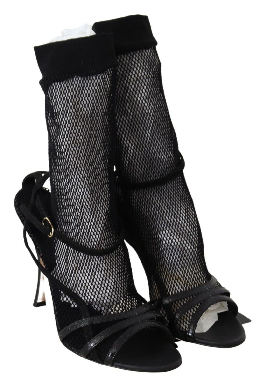 Dolce & Gabbana Black Suede Short Boots Sandals Shoes Curated Luxury Accessories by Orvyn
